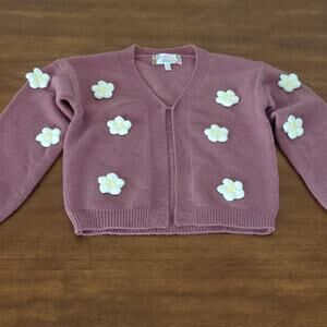 Girls flowers long sleeve Cardigan New with tags little kids size 5